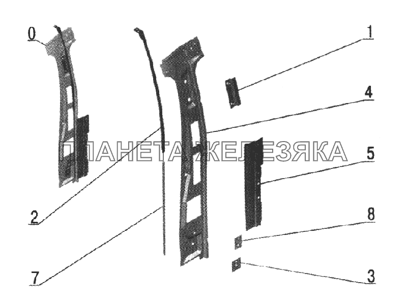 Стойка боковины передняя левая (2705-5401317) ГАЗ-2705, 3221 (куз. детали)